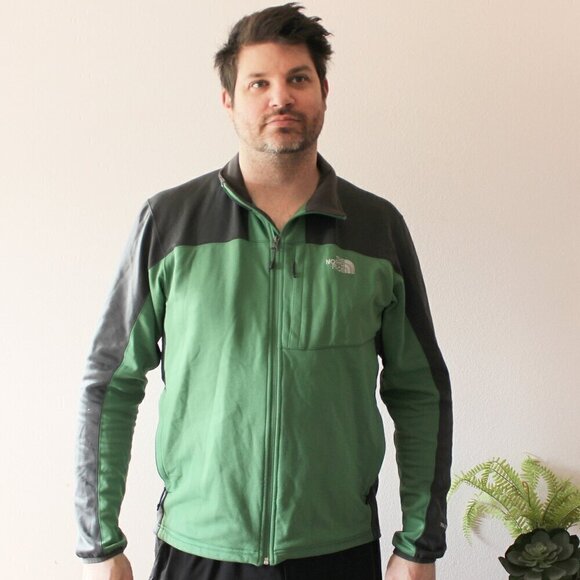 The North Face Other - The North Face TKA Stretch Full Zip Jacket Men's XL Green Gray